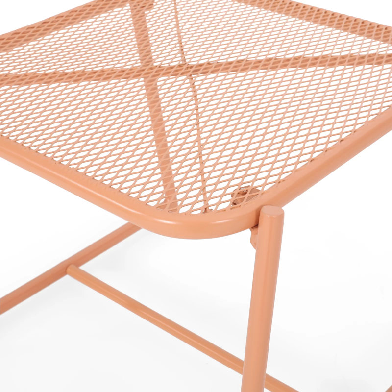 Table d'appoint d'extérieur pour patio, H 16,25 po x l 19,5 po x P 18 po, Orange