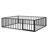 Queen Size Metal Floor Bed Frame With Fence And Door, Black-222715380-222715377