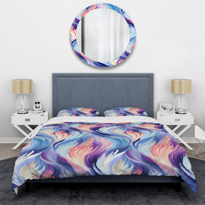 Purple And Blue Mystic Ikat Dreams Ikat Duvet Cover