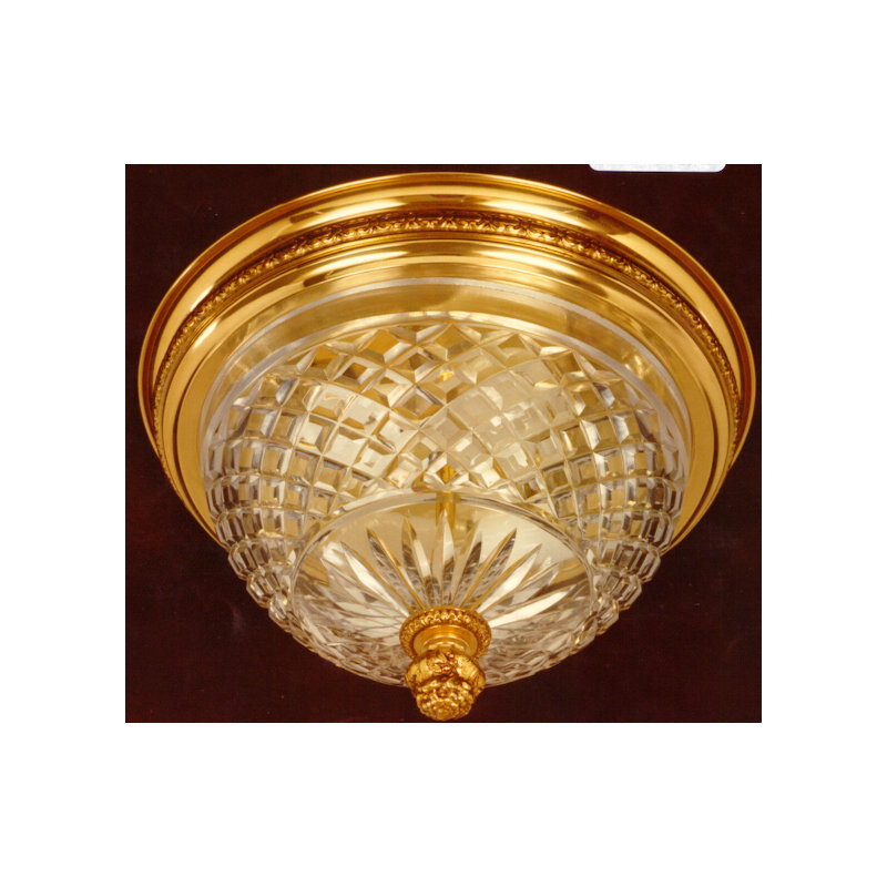 Defreitas Glass Flush Mount, French Gold