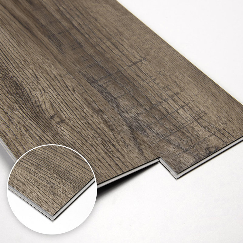 Ensemble de 24 carreaux de sol en vinyle 6 pi x 24 po Click-Lock Luxury, Ash