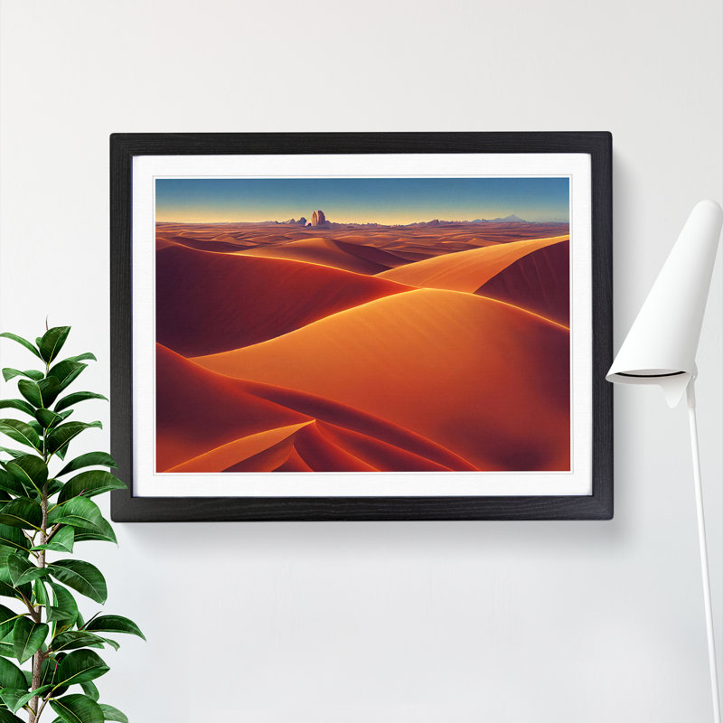 Creative Desert - Single Picture Frame Print, Black, 46cm H x 64cm W x 2cm D