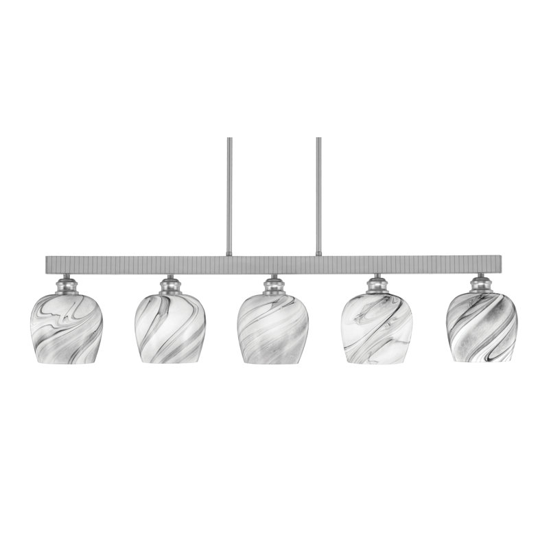 Edge 5 Light Bar With 6" Glass, Brushed Nickel