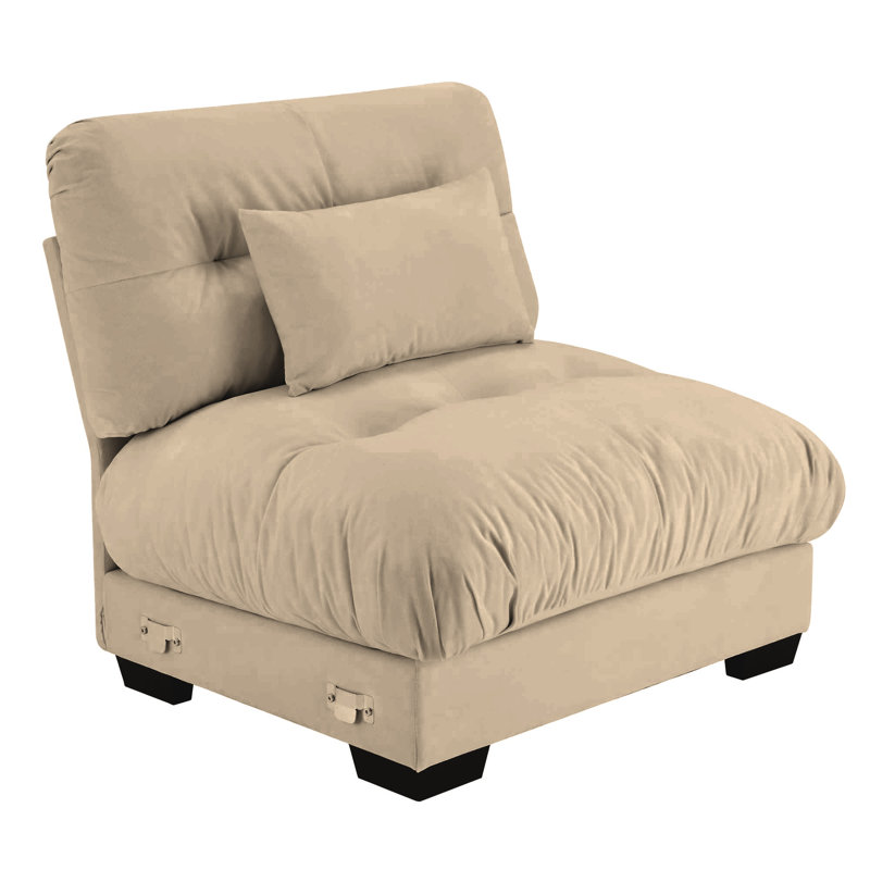 Canapé sans accoudoirs Milano avec 1 coussin, Tanné
