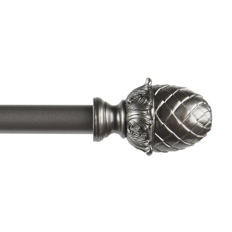 Tringle à rideaux simple réglable 1 po Nikhat, 66 po à 120 po, Bronze industriel