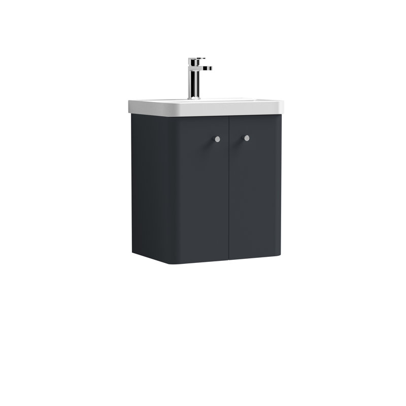 Core 505mm Single Bathroom Vanity with Drop In Basin, Satin Anthracite