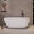 63 in. Freestanding Soaking Solid Surface Bathtub-98606635