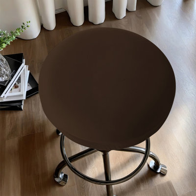 Housse décorative pour dossier de siège Housse de tabouret de bar en soie de couleur unie et élastique