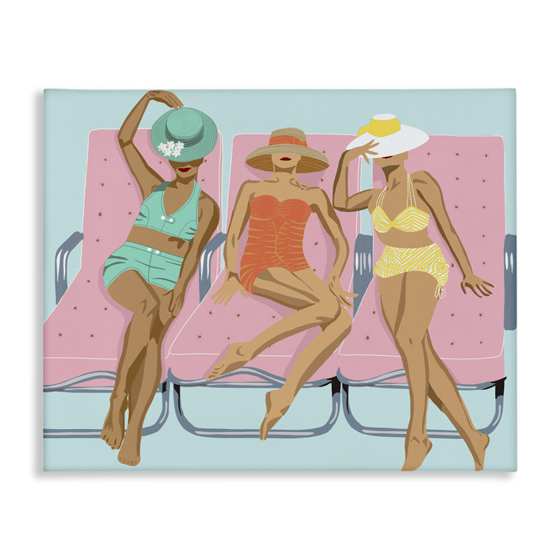 Art mural sur toile Glam Beach Friends par Jen Bucheli, H 24 po x l 30 po
