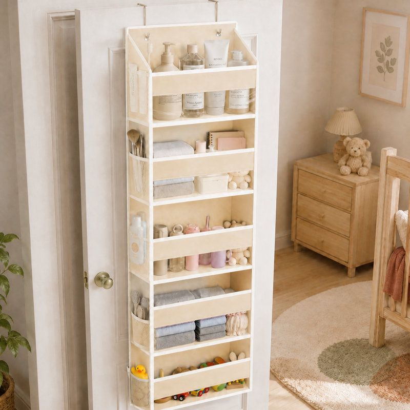 1 paquet de rangement à suspendre, 5 compartiments de rangement suspendus avec 5 poches et 10 poches latérales en filet pour la chambre à coucher, la salle de bain, le garde-manger et la chambre de bébé
