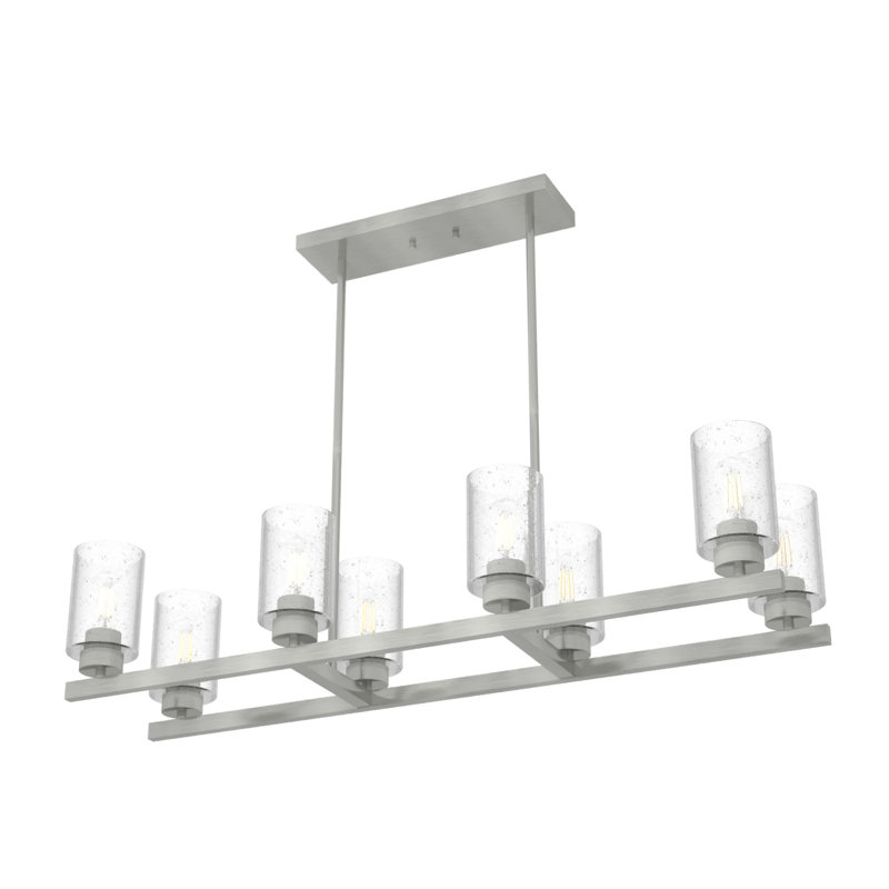 Hartland 8 - Light Kitchen Island Linear Pendant, Brushed Nickel