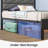 Bed Frame with Storage Headboard, Metal Platform Bed Frame with RGB Lights & Outlets-1361641478