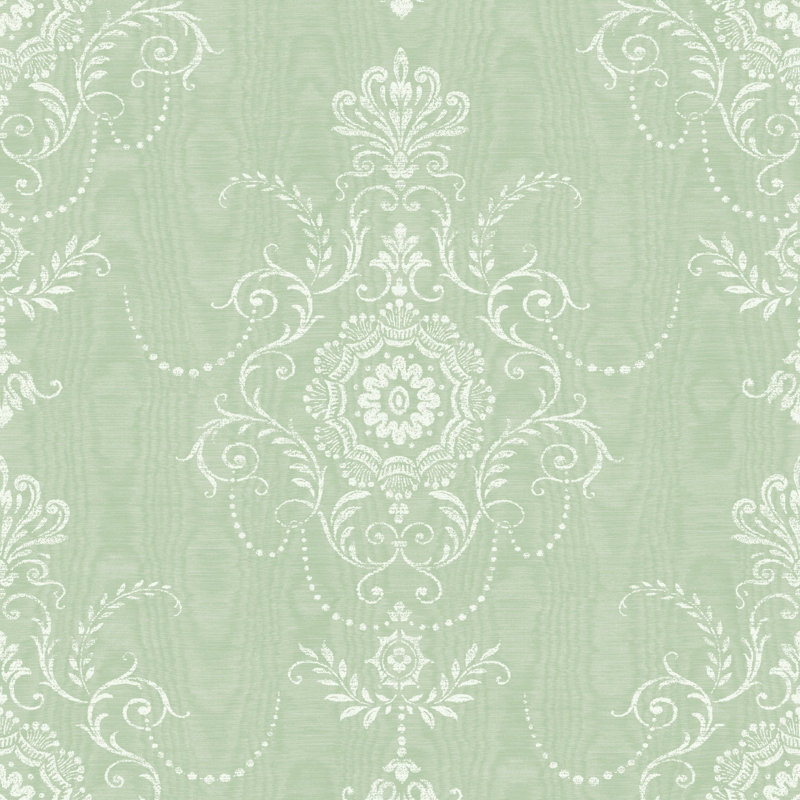 French Country 8.23m x 68cm Matte Finish Wallpaper Roll, Green
