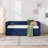 Modern V-Grained Bed with Trundle, USB Port, and Side Pockets for Convenience and Space Efficiency-1795368114