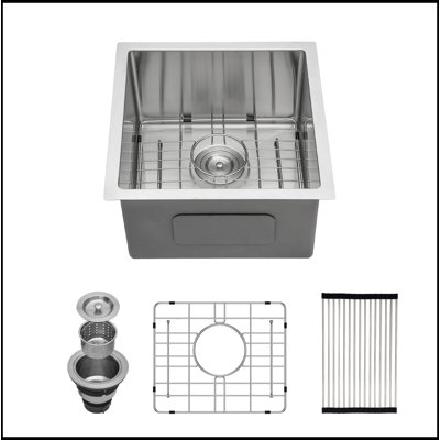 17 Inch Undermount Sink - 17"X19"X10" 16 Gauge Single Bowl Kitchen Sink 10 Inch Deep Bar/Prep Sink Basin