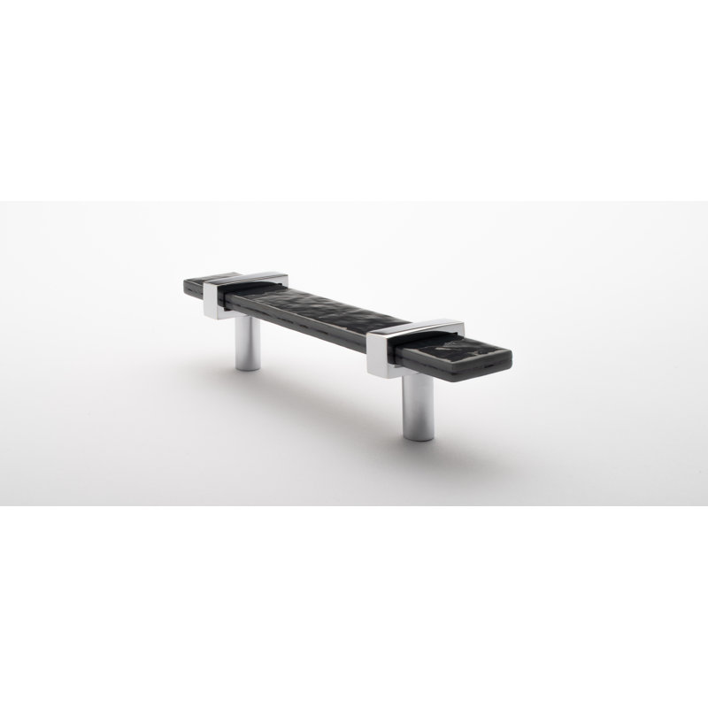 5.5 Length Bar Pull, Polished Chrome/Slate Gray