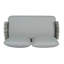 Causeuse et table en acier Mariano, blanc cassé et gris-523570634-523570635