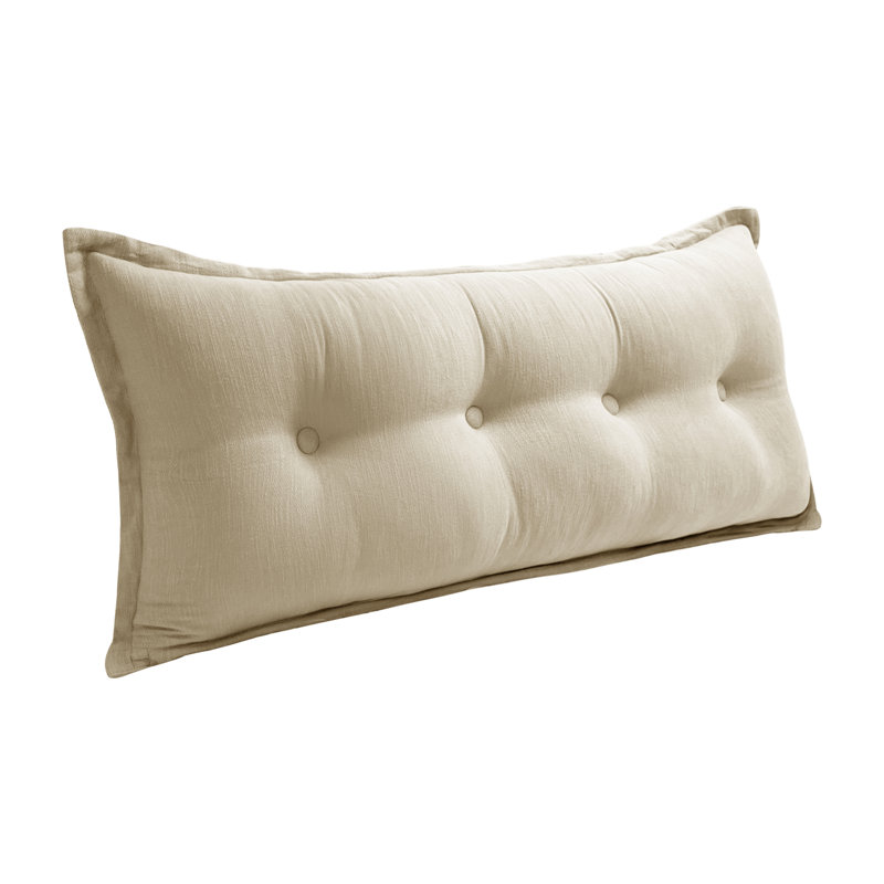 Coussin de siège de tête de lit capitonné à dossier Sit-up Back Comfort, Lit double, Lin naturel
