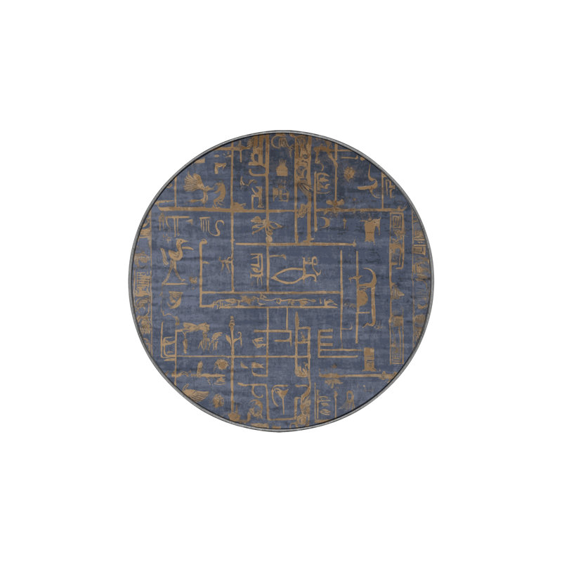 Tapis gris lavable à la machine, Rond 8 pi
