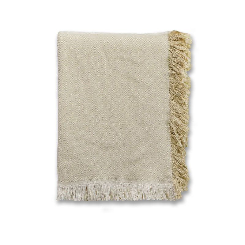 Jeté tissé 46 x 67, Chevron brun clair