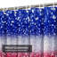 Rideau de douche abstrait rouge patriotique avec 12 crochets-72123326