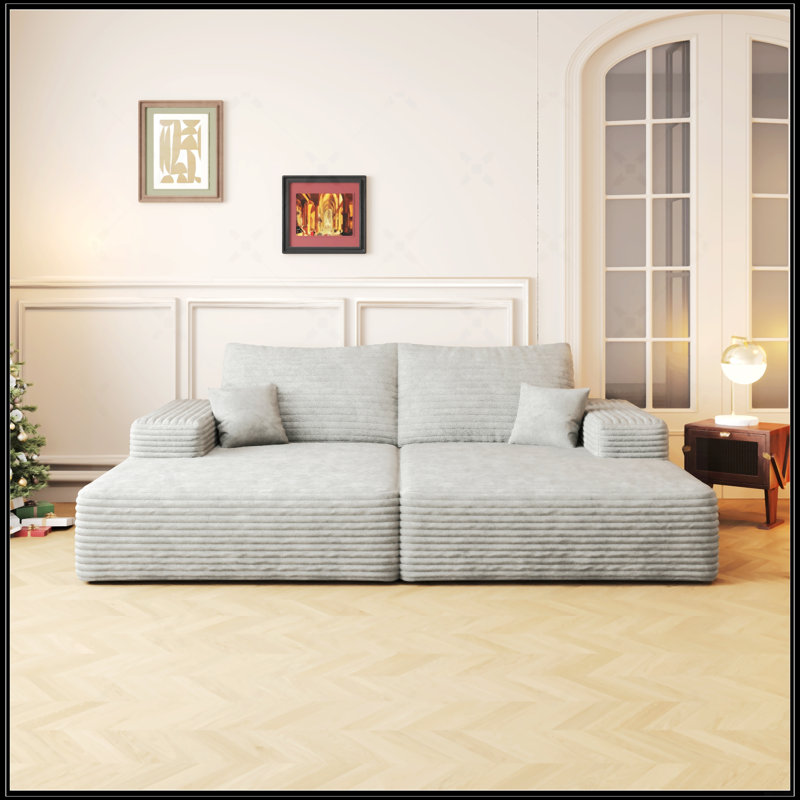 74.8" Modern Sofa Bed With Dual Sleeper, Gray