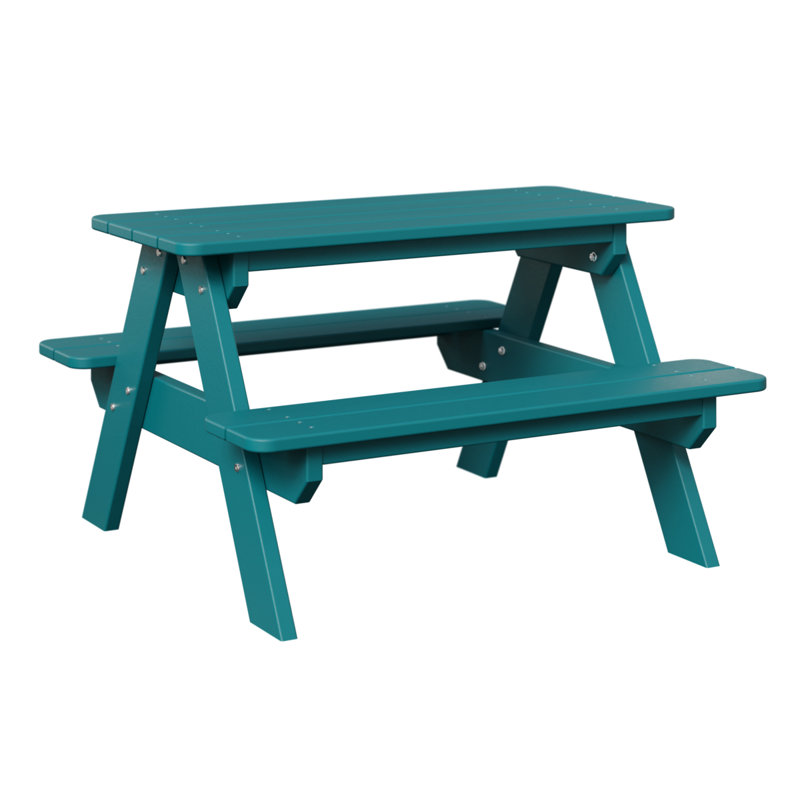 Table de pique-nique rectangulaire pour enfants Berlin Gardens, Bleu Aruba
