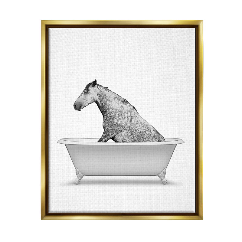 «Farm Horse Bathaign Animal» sur toile par Annalisa Latella, impression, H 21 po x l 17 po x P 1,7 po