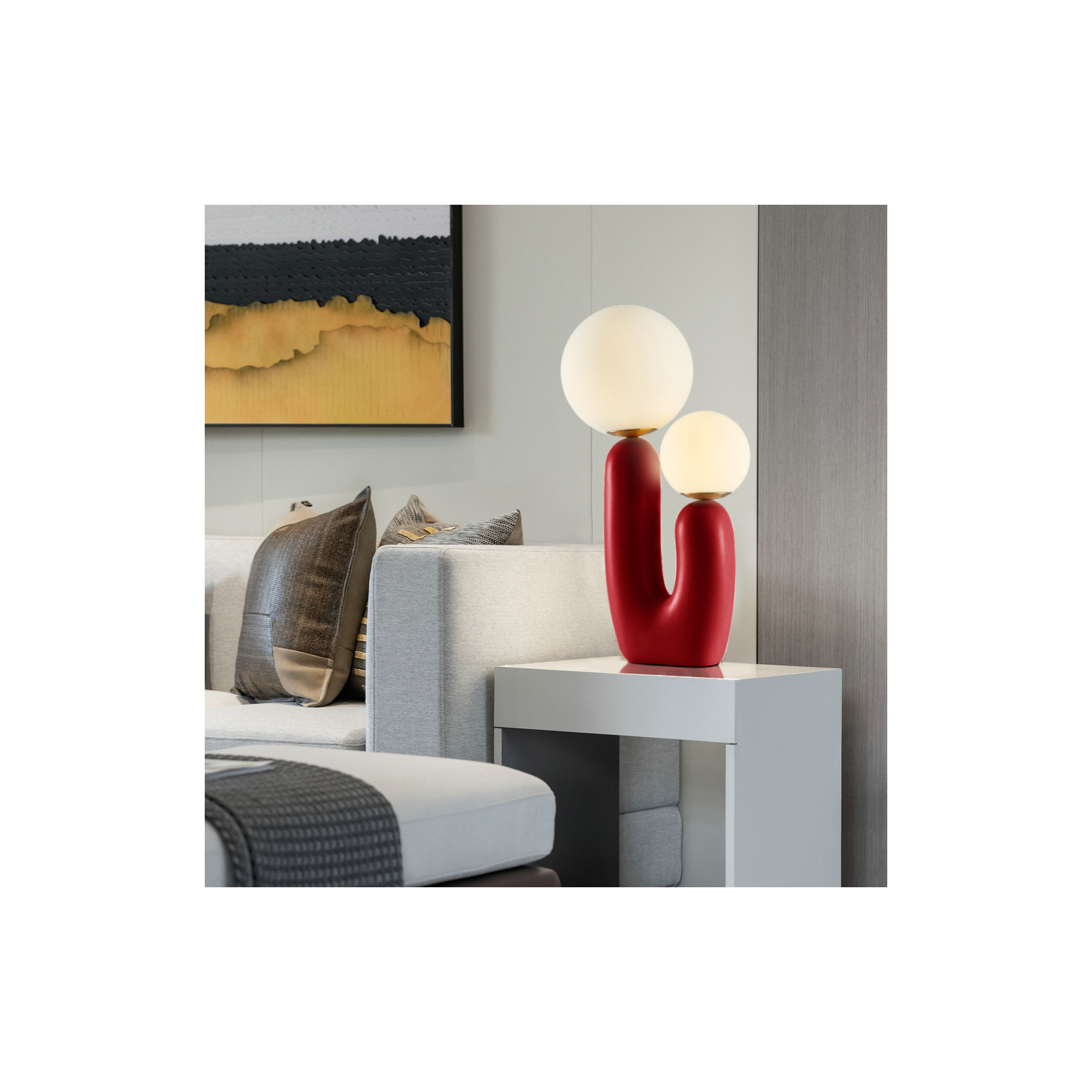 Yuma Resin Table Lamp, Red