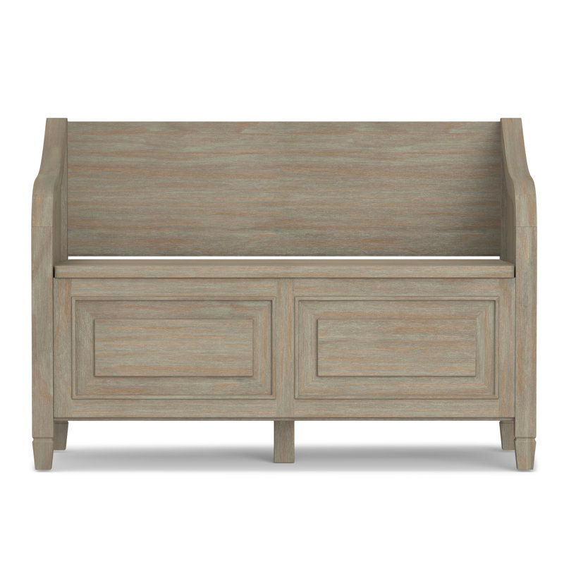Connaught Distressed Grey Solid Wood Entryway Storage Bench