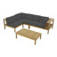 Collinward 240cm Wide L-Shaped Acacia Patio Sectional Set with Cushions-96686700-126175576