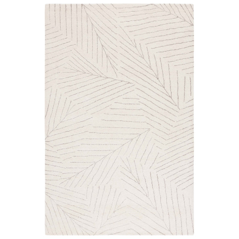 Mykonos 408 Hand Tufted Wool Pile Floral Rug, Rectangle 5' x 8'