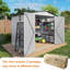 Remise de rangement extérieure en métal 8 po x 6 pi avec toit incliné, fenêtre et portes doubles verrouillables