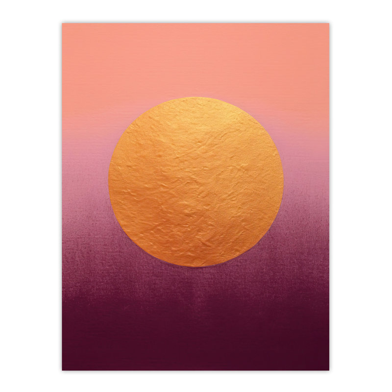 Wall Art Print Sun Aubergine Dawn Abstract Minimalist Oil Painting Pink Early Morning Mist Poster