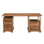 68" Brown Live Edge Solid Wood Writing Desk With Four Drawers