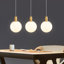 3 -Light Kitchen Island White Glass Pendant