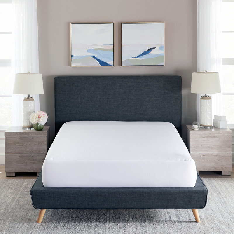 Twin White Polyester Waterproof Mattress Protector