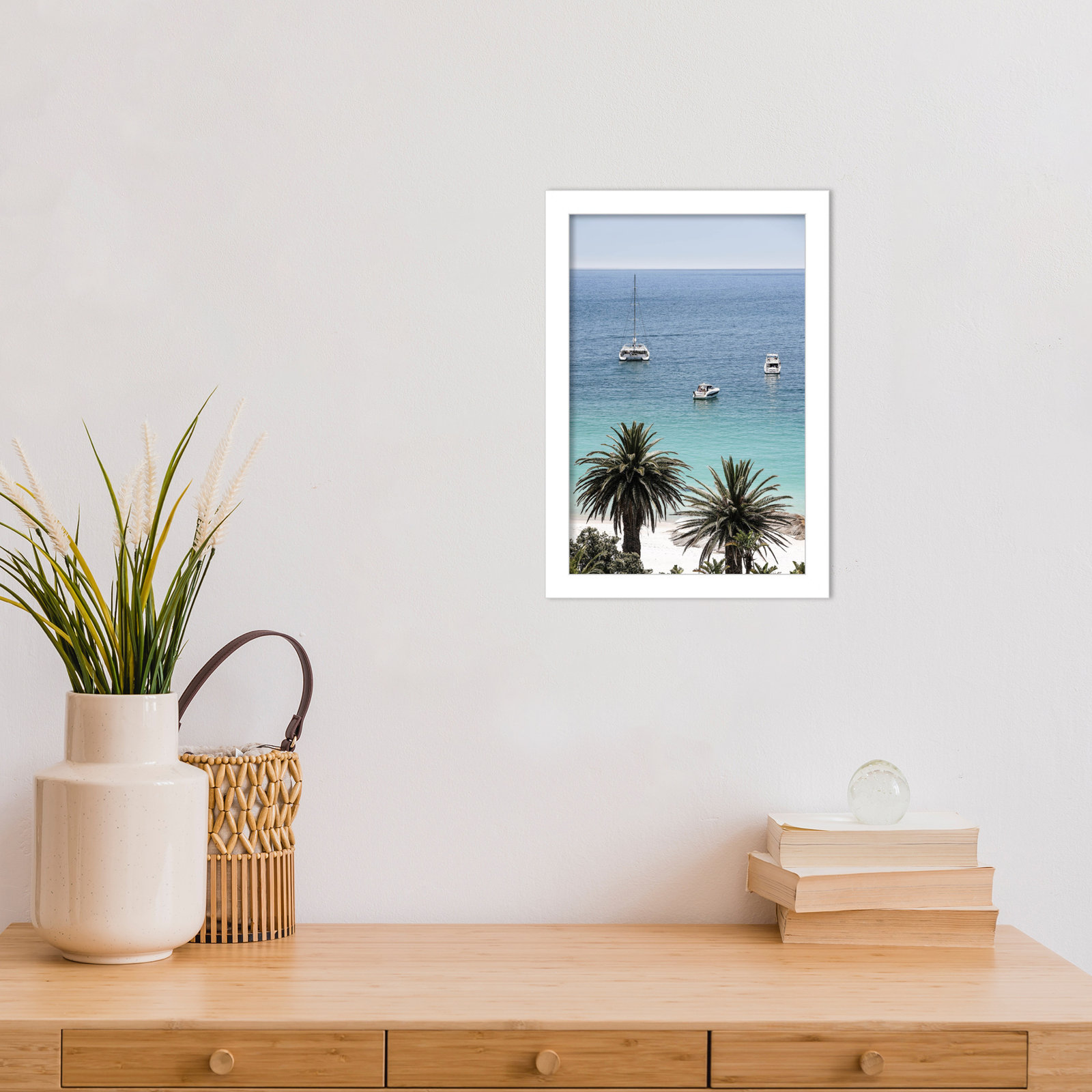 Camps Bay Beach by Shot by Clint Wood Framed Wall Art Print, White, 13" H x 9" W
