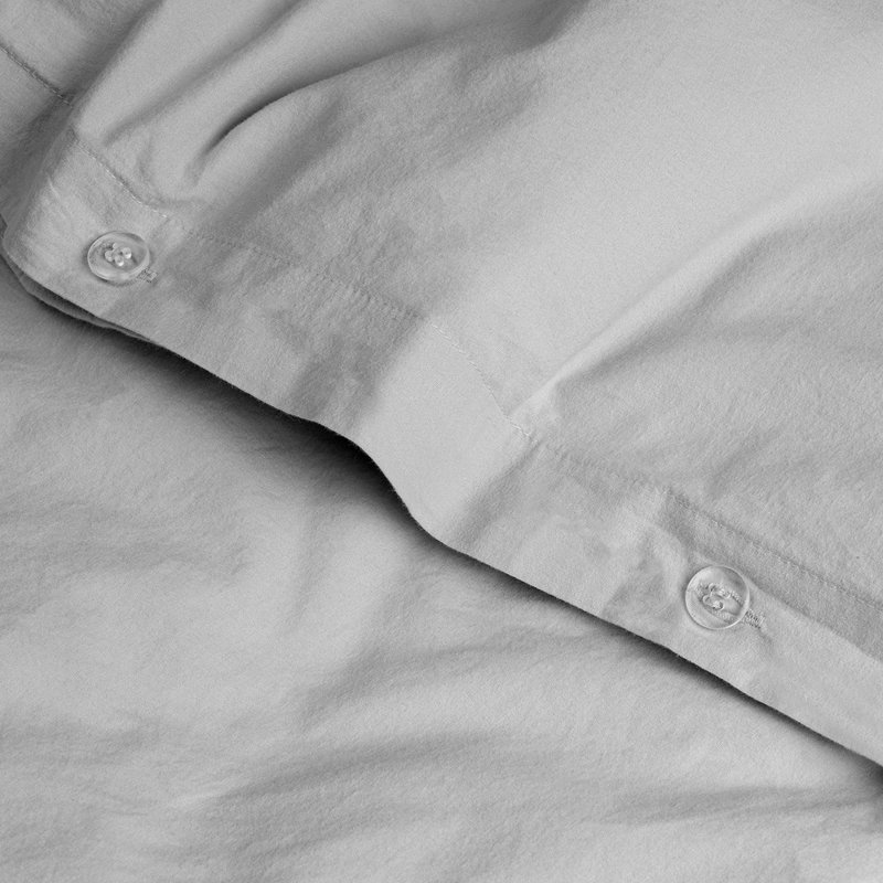 Percale Duvet Cover Set, King Duvet Cover + 2 King Shams, Cloud Gray