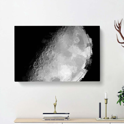 The Moons North Pole In Abstract - Wrapped Canvas Print