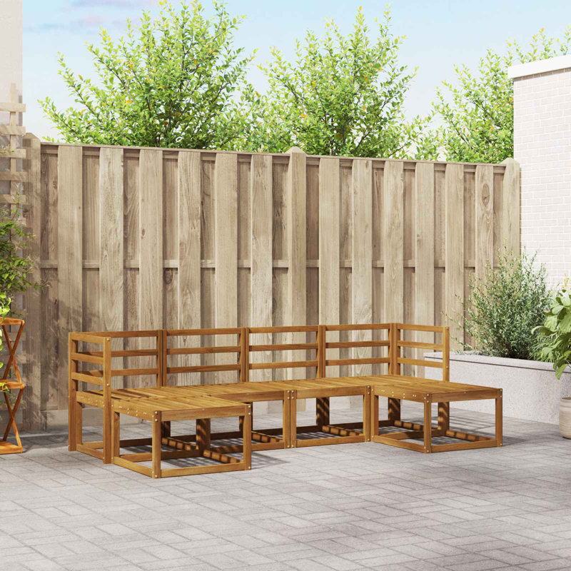 Vidaxl Outdoor Sofa Set 6 Pcs Natural Engineered Wood Garden Furniture Patio