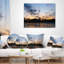 Coussin lombaire cityscape coucher de soleil avec nuages dans un panorama kiev