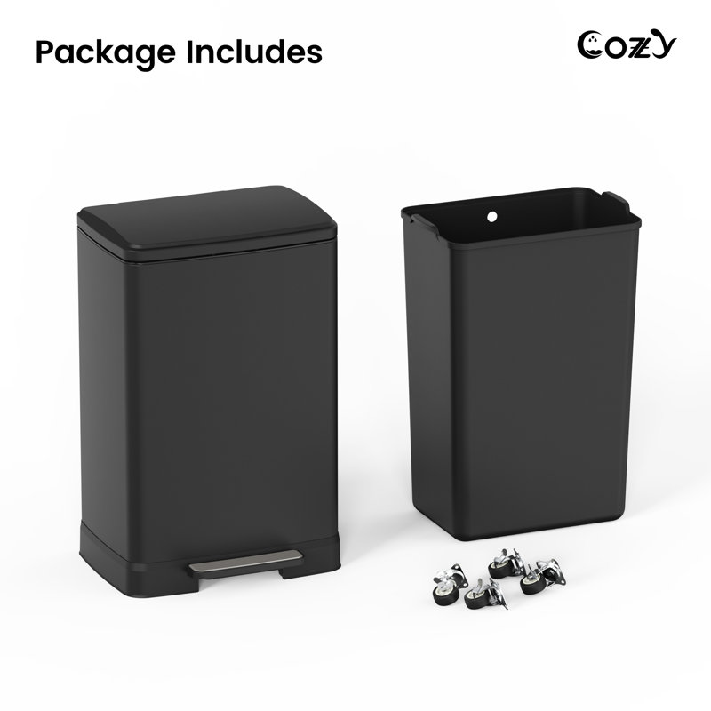 Poubelle à pédale rectangulaire en acier inoxydable 17,2 gallons / 65 L avec couvercle, mains libres, verrou à deux modes, revêtement anti-traces de doigts, couvercle à fermeture silencieuse, seau intérieur amovible, poubelle imperméable pour usage domestique et commercial Scénario d'utilisation