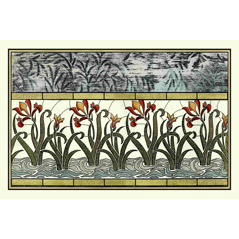 Vitrail fleurs I, H 24 po x l 36 po