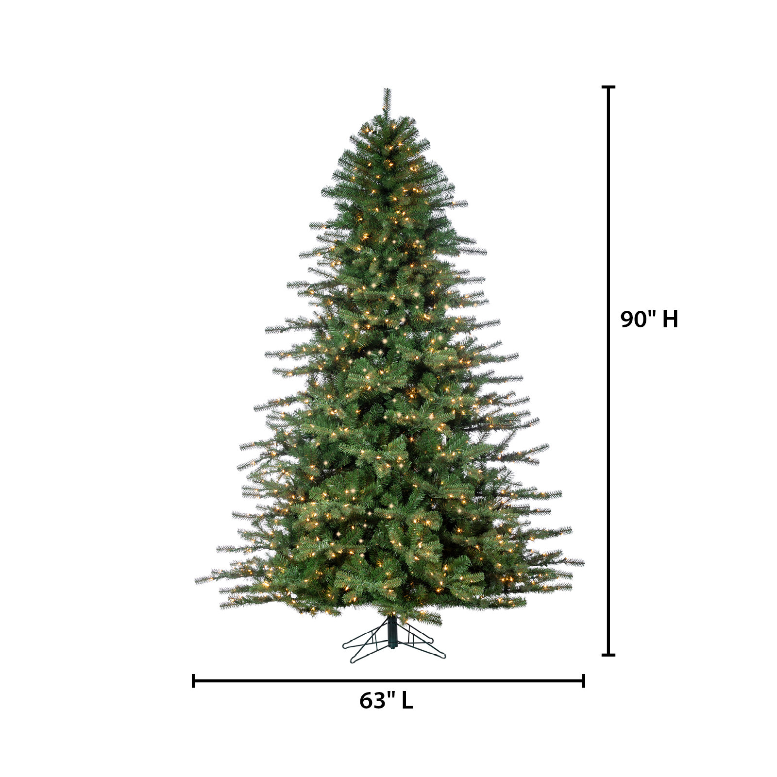Lighted Fir Christmas Tree, 7.5'