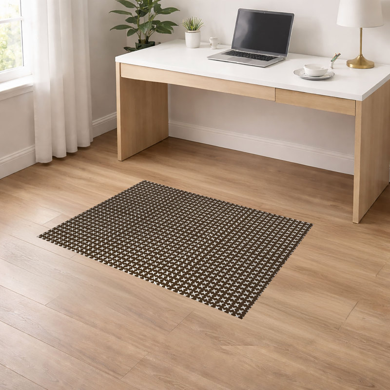 Tapis de bureau Cross Cross, L 72 po x P 48 po, Brun moka