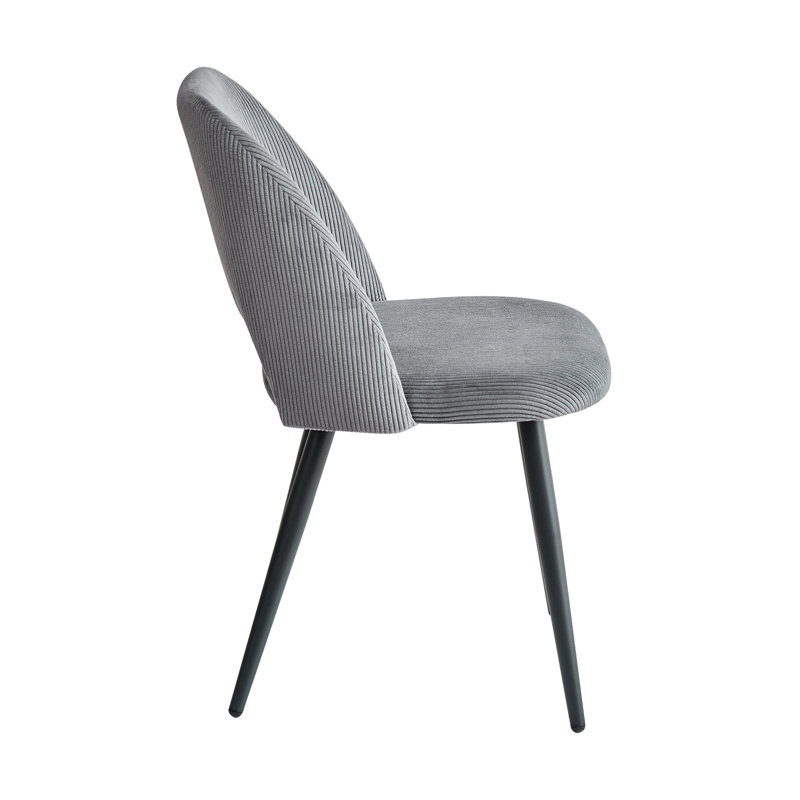 43.5cm H Upholstered Metal Parsons Chair, Grey