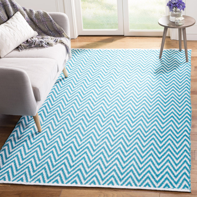 Tapis en coton tissé à la main Haq moule, Rectangle 8 pi x 10 pi