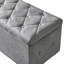 Repose-pieds de rangement moderne en velours avec coussin moelleux - gris clair, conception peu encombrante pour le salon et la chambre à coucher