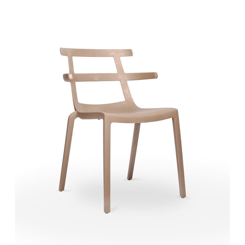 Chaise d'appoint de patio empilable Tokyo Eco, Brun terre